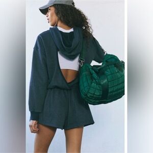 NWOT FREE PEOPLE FP Movement Blue Such a Flirt Romper